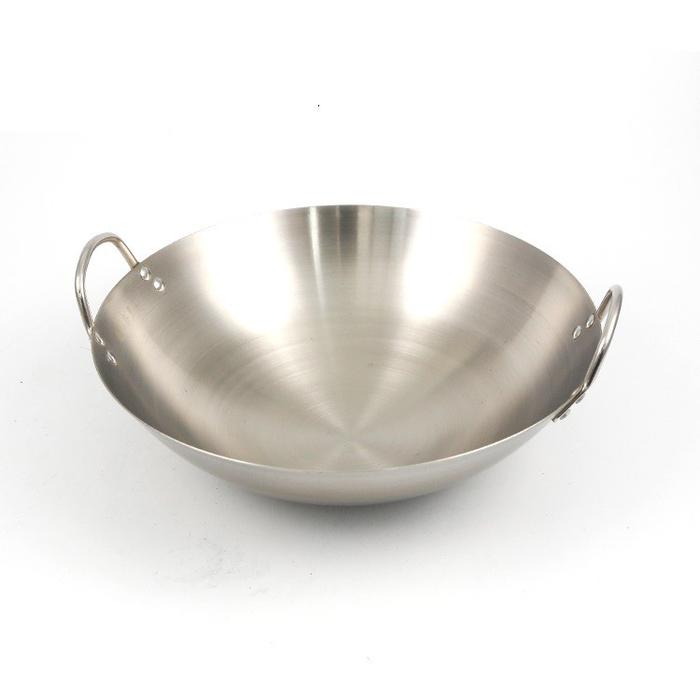 Wajan PREMIUM / Kuali Stainless Steel sus 410 / Wok Kuali PENGGORENGAN Anti LENGKET, MASAK, Oseng