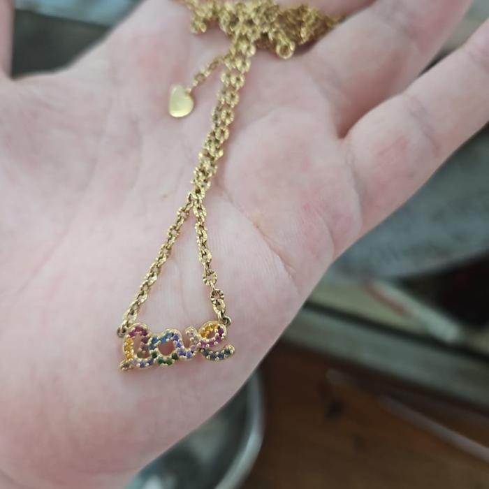 Kalung Koye Liontin Love Hati Polos Murah Hwt Emas Asli 375 8K Gold