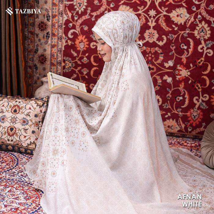 Tazbiya - Afnan Series Mukena Rayon Motif 2in1 Allsize Dewasa - AFNAN KHAKI