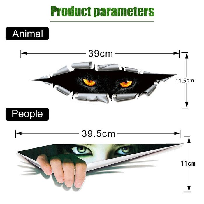 Stiker Mobil Gambar Mata Mengintip Monster Mengintip 3D Tahan Air