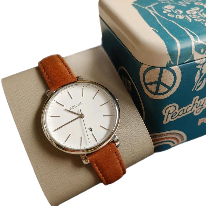 Fossil Jam Tangan Wanita Original Jaqueline ES4368 Japan Movement, dengan Tali Kulit Coklat dan Desa