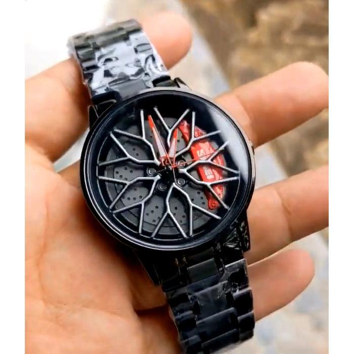 Best Jam Tangan Velg Mobil Racing Berputar Skmei 1990D Spinning Wheel Rim