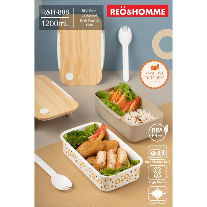 Lunchbox RH-888 Kotak Makan 2 Layer Motif Printing Anti Tumpah 1200ML