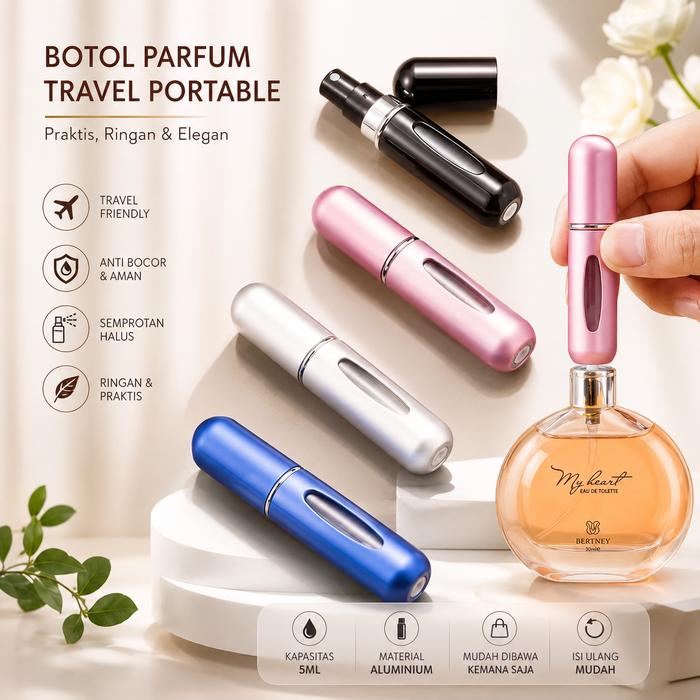 SUPERMARKET Botol Parfum Mini 5ML Travel Size Refill Spray Portable Aesthetic Mewah | Botol Parfum I
