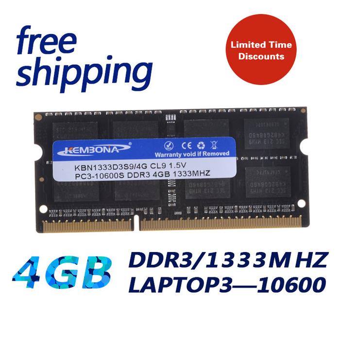 KEMBONA Factory price Free shipping LAPTOP DDR3 4GB SODIMM LAPTOP 4G