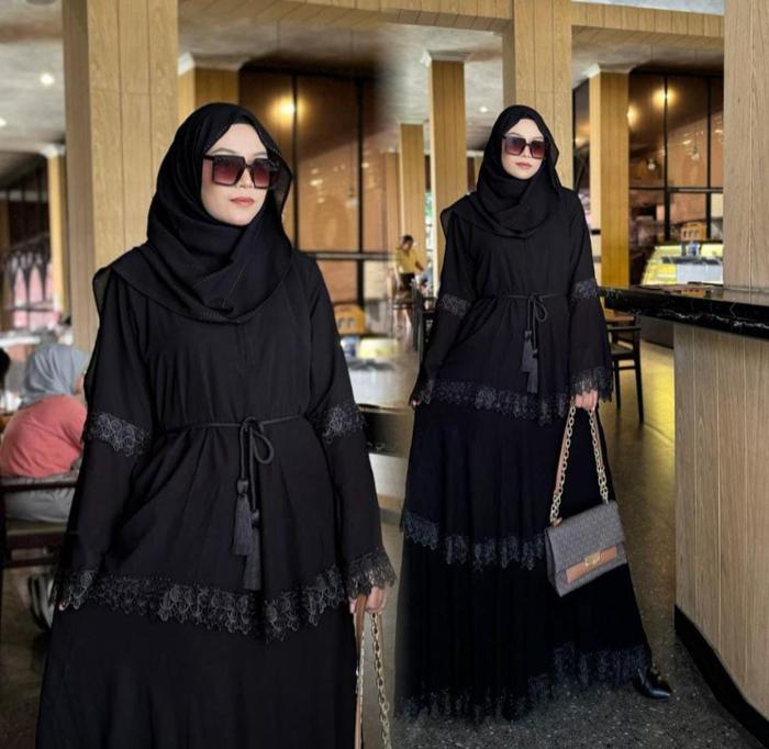 TERBARUU Abaya Gamis Hitam Syari Fashion Muslim Wanita Remaja Maxi Dress Saudi Arab Dubai Kanaya By 