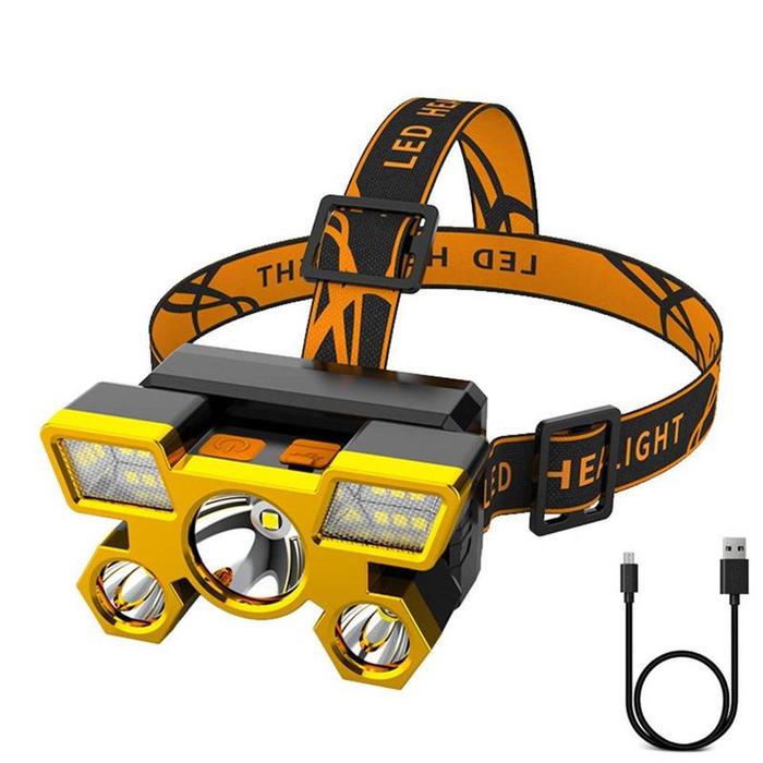 {BG} Senter Kepala 5 Mata Headlamp 5 Led High Power Recharge