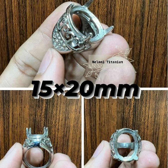 Ikatan Cincin Titanium Silver 15x20mm