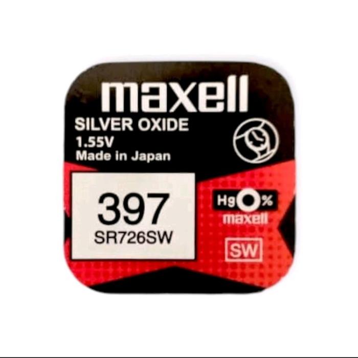Maxell Baterai Silver Oxide 1.55V SR726SW 397 Made in Japan Hg0% SW