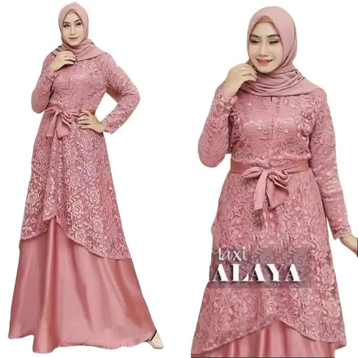 MAXI HIMALAYA / GAMIS FULL BRUKAT / GAMIS KONDANGAN / BUSANA MUSLIM WANITA Dress Panjang Mutiara Vel