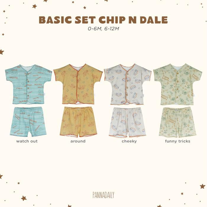 Bohopanna - Pannadaily - Basic Set Disney Chip & Dale - Setelan Bayi Pasti Promo