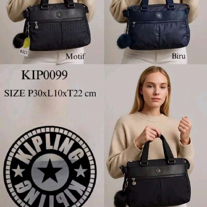 Kipling Rk Tas Selempang Kipin 099 Grade Premium Logo Hologram Biru Motif Size P30xL10xT22 Cm