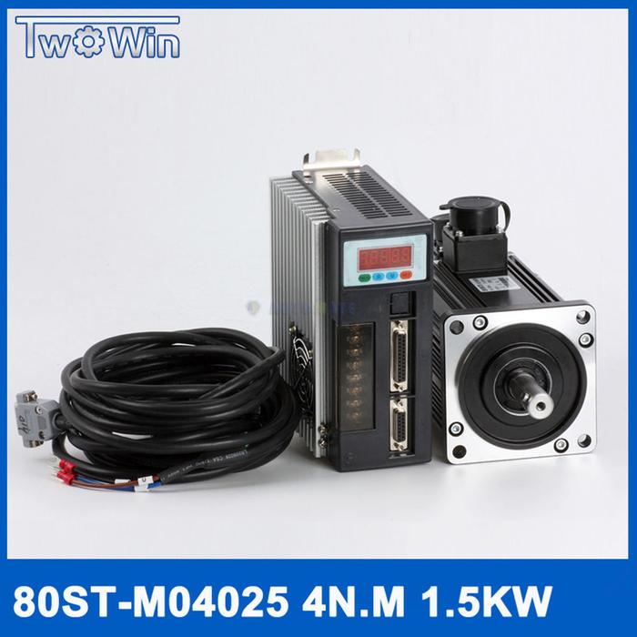 1SET/Servo System Kit 80ST-M04025 AC Servo Motor + 4N.M 1KW Motor