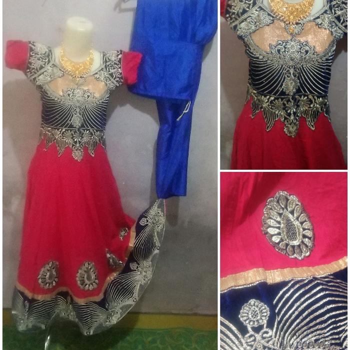 Baju India Lingkarin dada 92-95 cm panjang Baju 117 CM. Setelan Celana Dress Wanita Panjang Motif