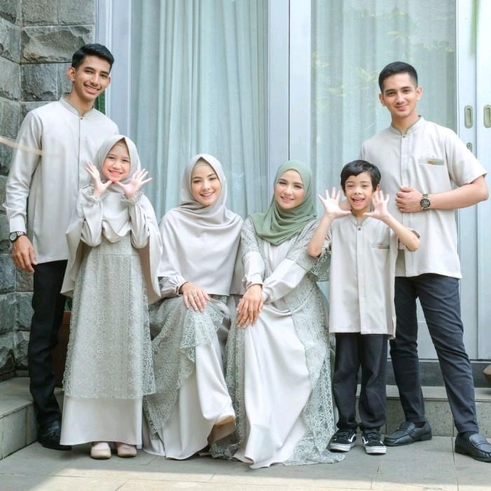ELNARA Pistacio BY NJA Mom A set khimar size M family dress Gamis Keluarga