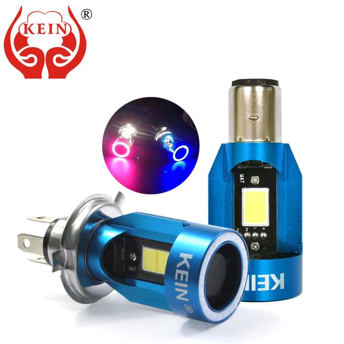 KEIN NEW Angel eyes COB Motorcycle Headlight Bulbs H4 Led H6 ba20d