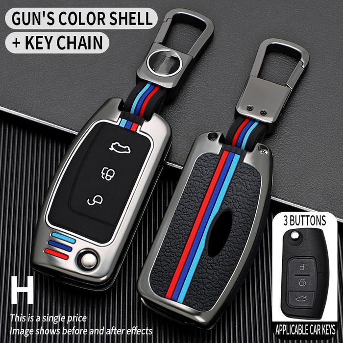 Casing Sarung Kunci Jarak Jauh Mobil Aloi Seng untuk Ford Fiesta