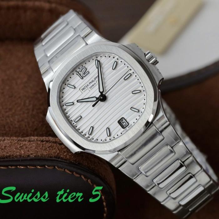Jam Tangan WanitaPatekPhilippe Nautilus 7118 White Dial  3K Factory 35mm
