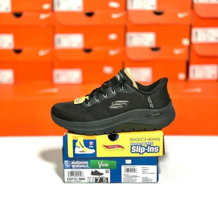 SEPATU PRIA FULL HITAM SKECHERS ARCH FIT 2.0 BLACK ORIGINAL 232712/BBK Snekers Shoes Sneakers Polos