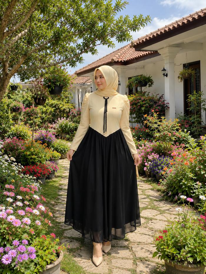 Gamis Inara Knit kombinasi ceruty babydoll warna terbaru Vol 2