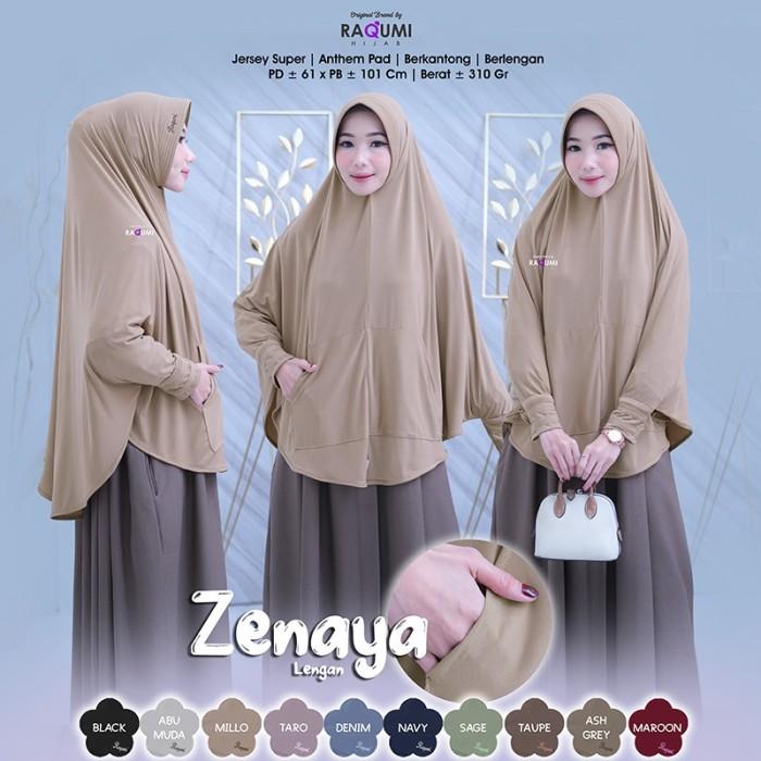 jilbab instan zenaya lengan mat jersey orenji ori raqumi