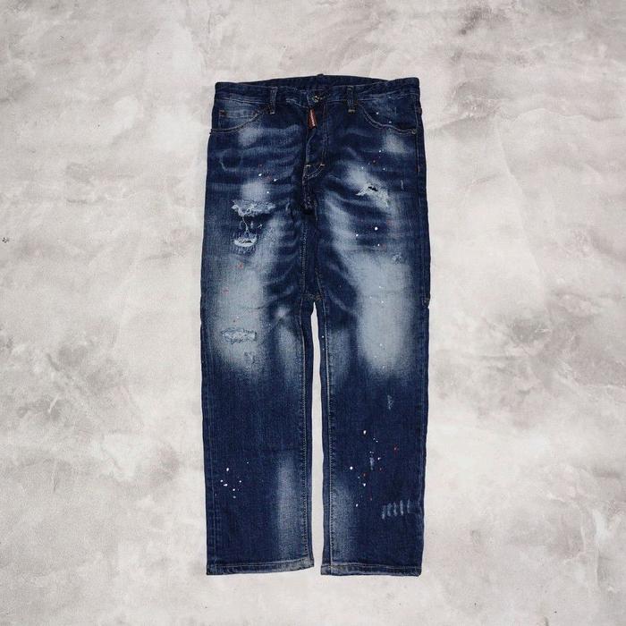 Celana panjang denim jeans pria dsquared feeding ripped  bekas