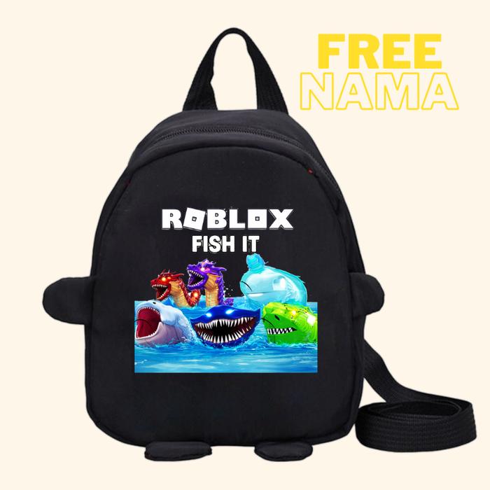 (FREE NAMA) TAS Backpack ransel anak sekolah tk PAUD motif karakter GAME ROBLOX FISH IT " EL GRAN MA