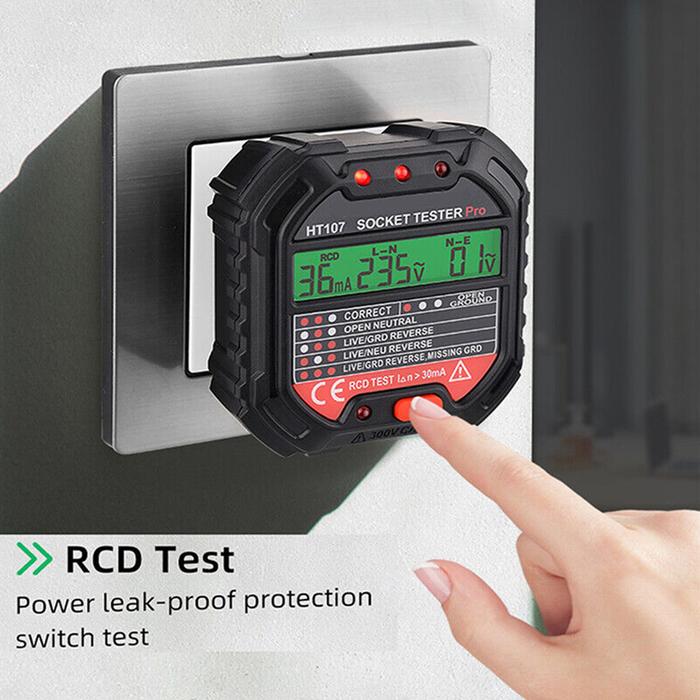 Outlet Tester Socket Electric HT107D(EU)/HT107E(UK) Circuit Polarity