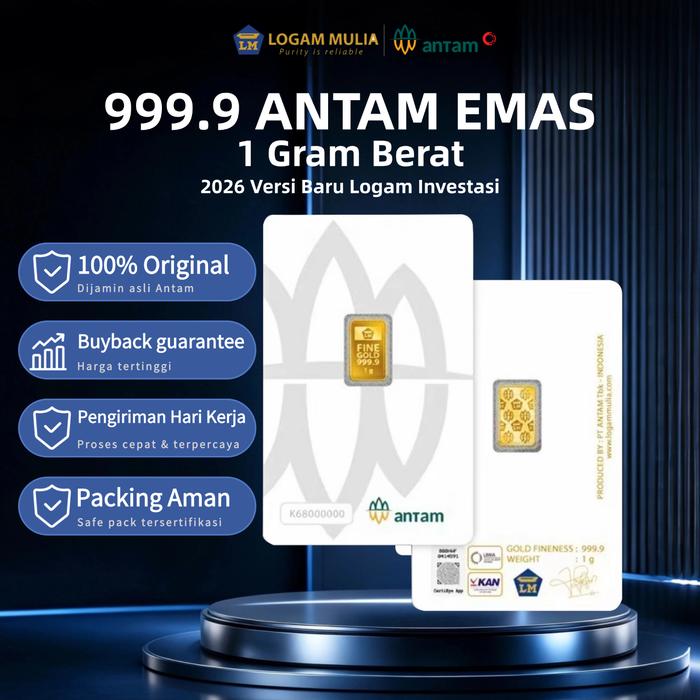 Antam Logam Mulia Certicard Emas Batangan 1 Gram, LM Antam