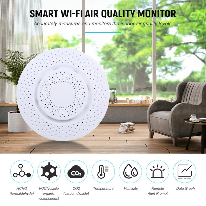 Tuya WiFi Smart CO2 Detector Air Quality Monitor Indoor Air Quality