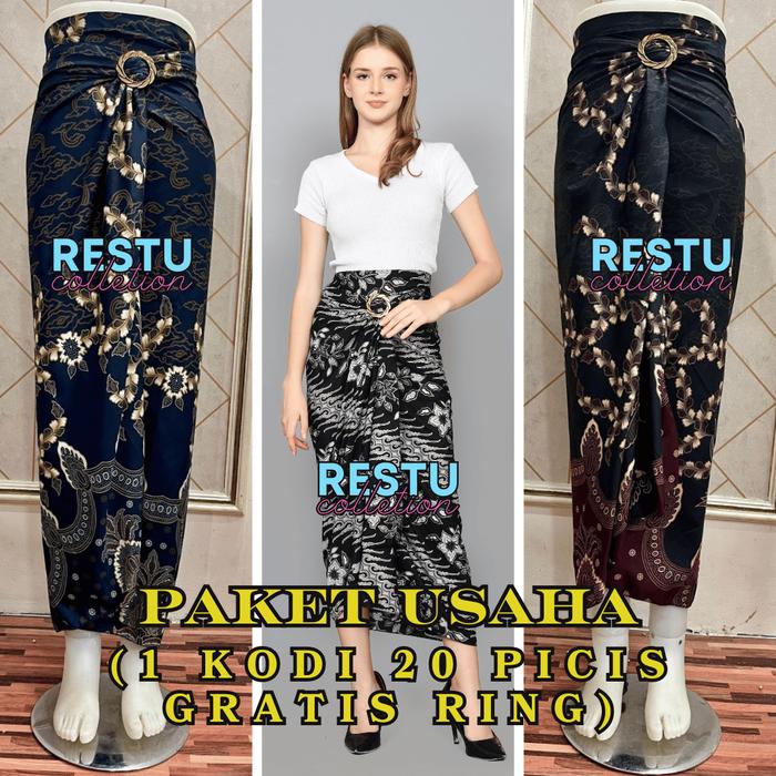 ( Paket Usaha 1 Kodi 20 picis ) Rok Lilit Motif Batik Bawahan Wanita Kebaya Wisuda Kondangan Tunanga