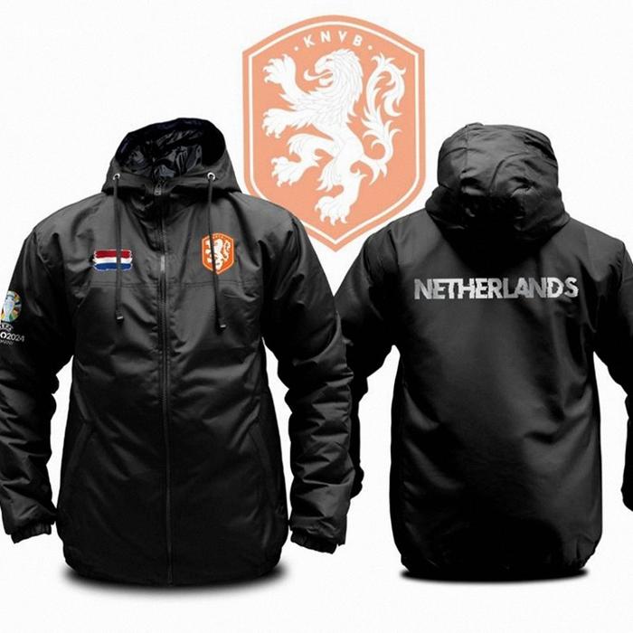 Jaket Timnas Belanda Netherland Oranje Jaket Pria Bola Euro 2024 Parasut Semi WF | best seller