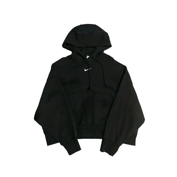 nike jaket hoodie hitam big logo second branded preloved