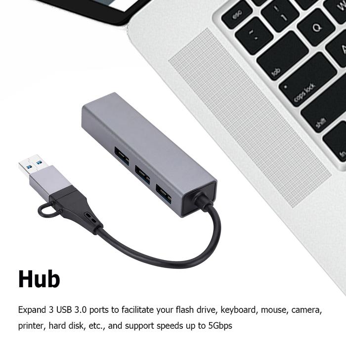 USB C to RJ45 Hub Ethernet Adapter Aluminium Alloy USB C to Ethernet