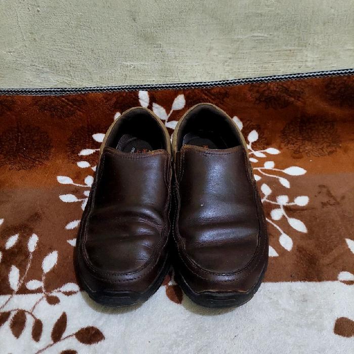 Sepatu Formal Skechers Kulit Original Coklat Darlow Pria Shoes Kerja