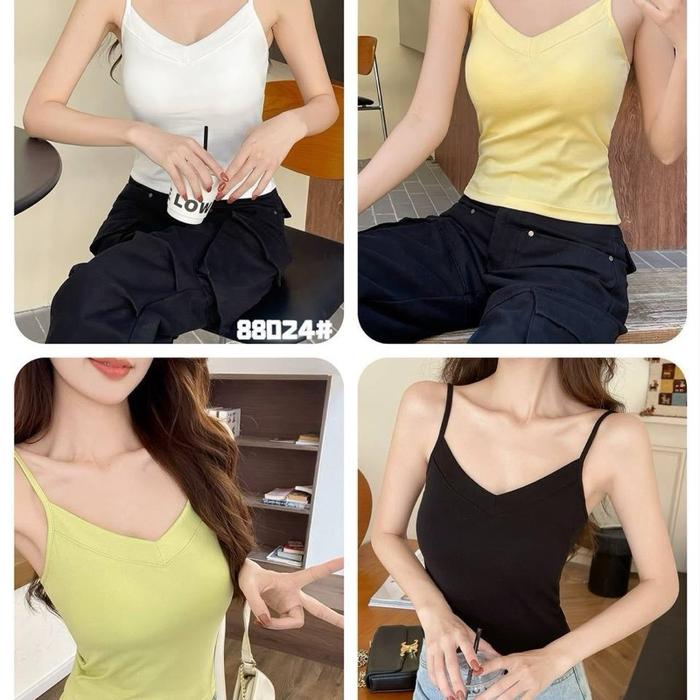 READYSTOCK CN813 - 88024 MILKY V TANKTOP PX