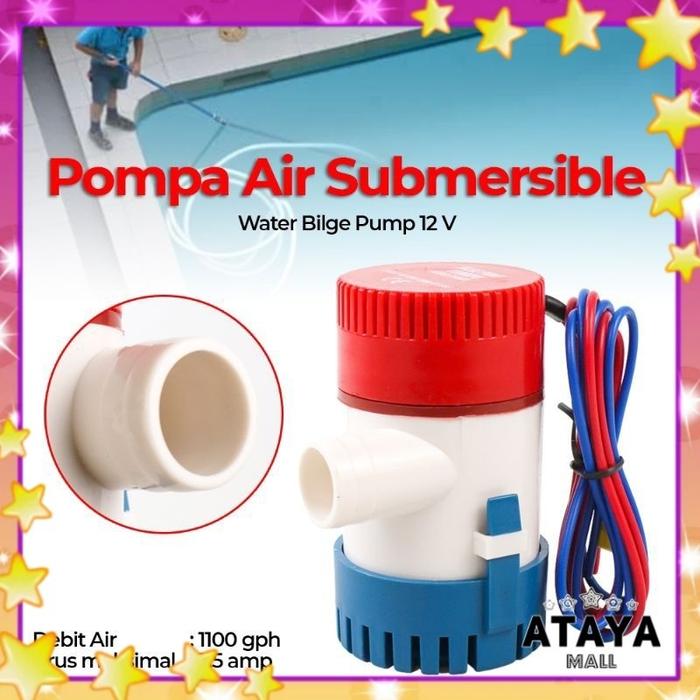 Pompa air celup Bilge pump CH8028 DC 12V 24V submersible pump mini serbaguna