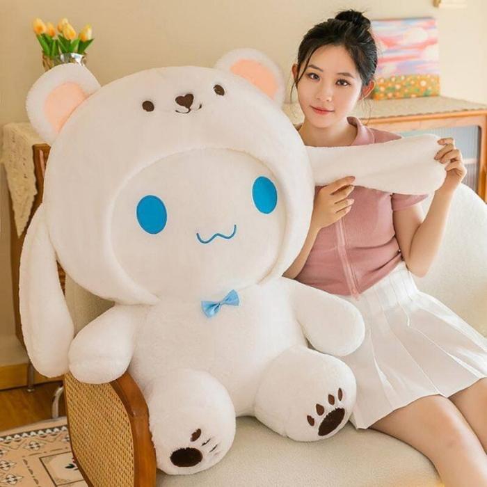 Boneka Sanrio Kuromi Cinnamoroll Giant Big Size 55 cm Premium Plush Mainan Seri Hoodie Hadiah Mewah 