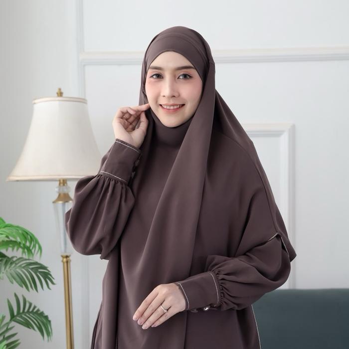HUMAIRA SYAR'I SET - Setelan Khimar Jumbo & Gamis Anggun Premium Tingkatkan tampilan syar'i Anda den