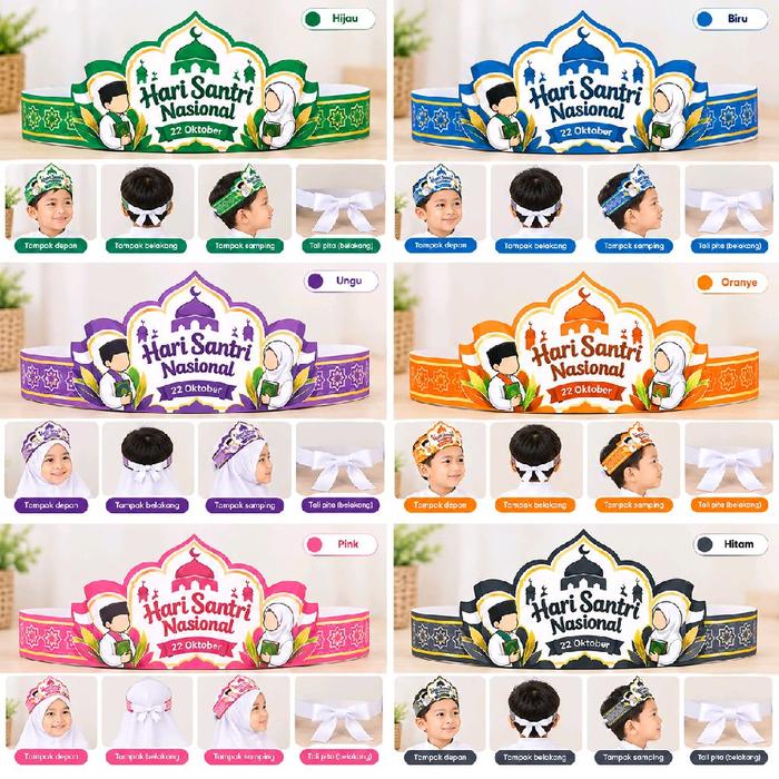 mahkota pawai islami hari santri headband karnaval TARHIB (HARI SANTRI WARNA WARNI)