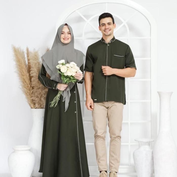 Akifa Fauza Outfit Muslimah Gamis Set Syari Wanita Dress Dewasa Lebaran Busui