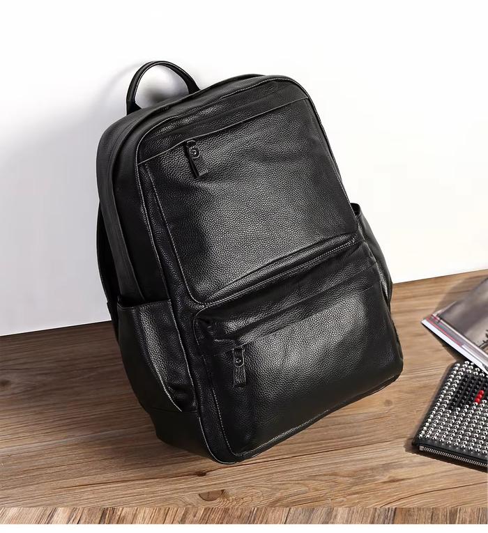 Tas Ransel Pria Kulit Baru Tas Shoolbag Kapasitas Besar Mode untuk Tas Ransel Laptop Kulit Anak Laki