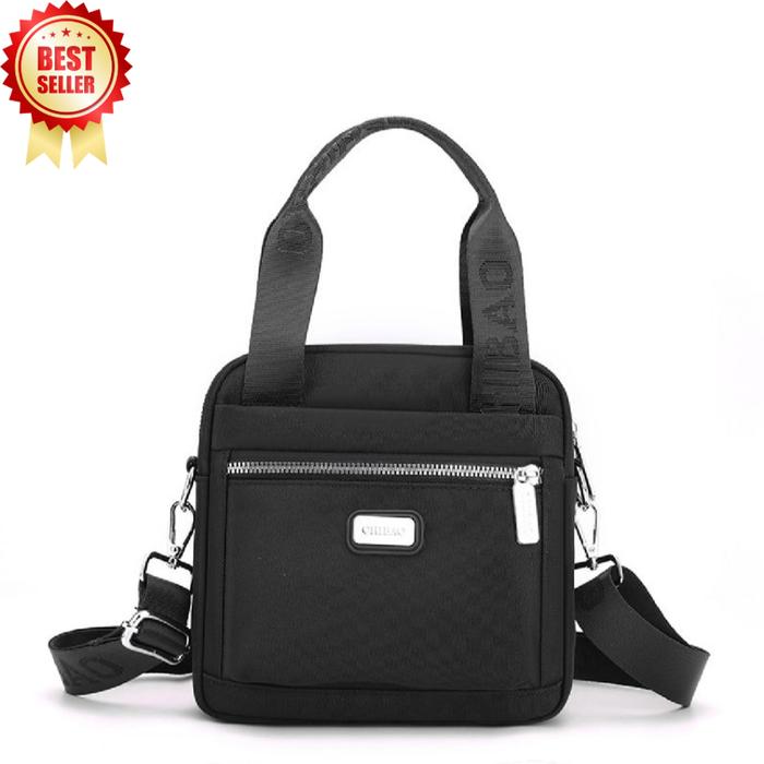 tas selempang kanvas chibao warna pilihan - merah, navy, mint, taro, dll (original & kekinian)