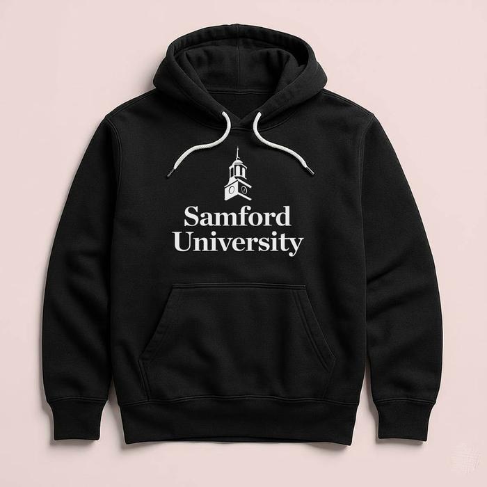 Hoodie SAMFORD University Alabama Premium Fleece Cloth Sweater Jacket Hood Black Hitam