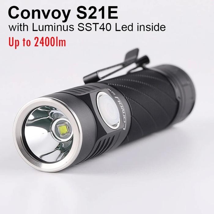 Convoy S21E SST40 SFT40 519A 2400LM USB Senter LED Isi Ulang Port