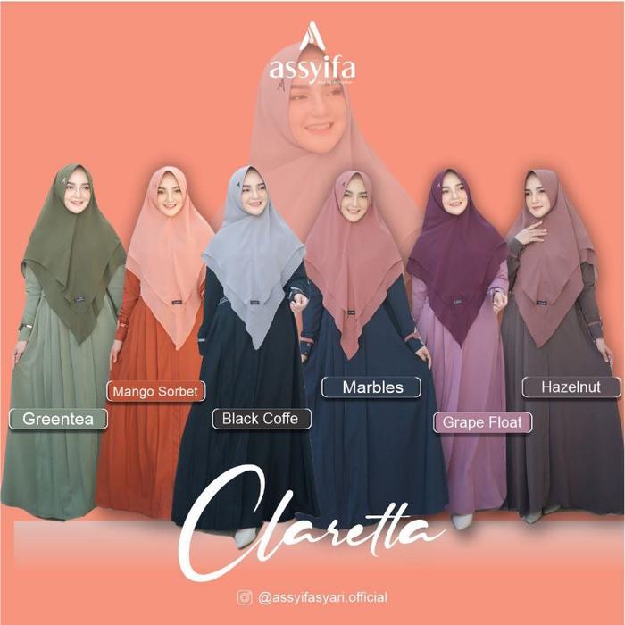 BAJU SYAR'I SATU SET KHIMAR/ GAMIS SYAR'I CLARETTA BY ASSYIFA / SET GAMIS ASSYIFA CLARETTA SET KHIMA