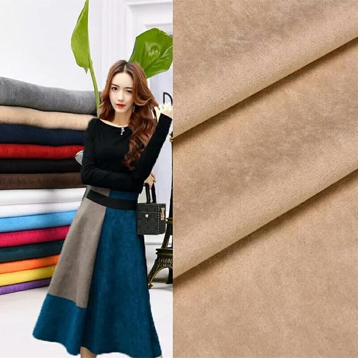 Bahan Kain Suede / Suede Italy / Double Suede Bolak-Balik