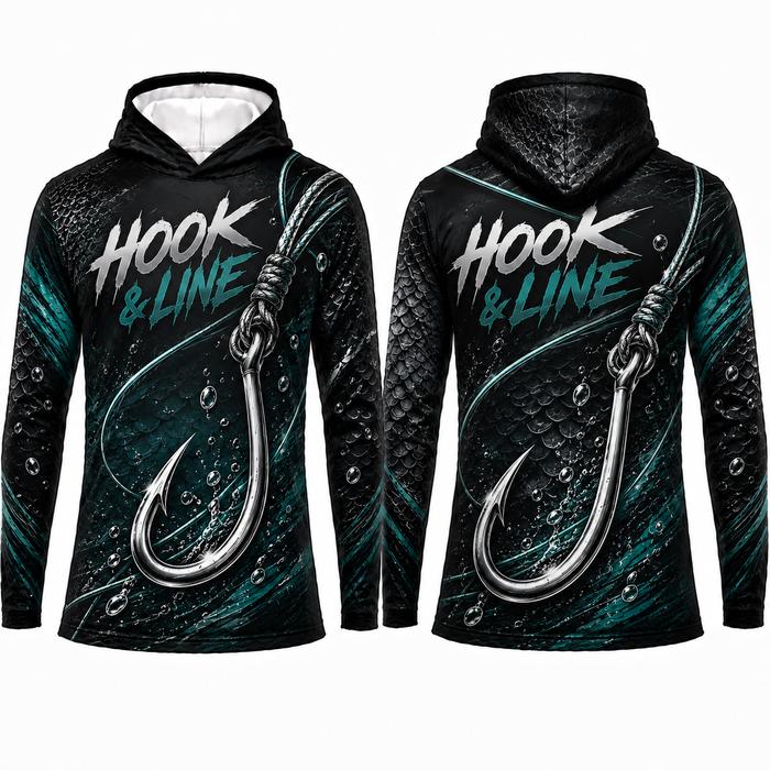 [CASTNOVA] Pakaian memancing luar ruangan, hoodie pullover, desain cetak sublimasi, atasan lengan pa