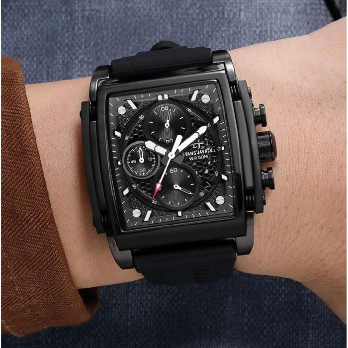 Jam Tangan Pria Evans Jayden 9619 Rubber
