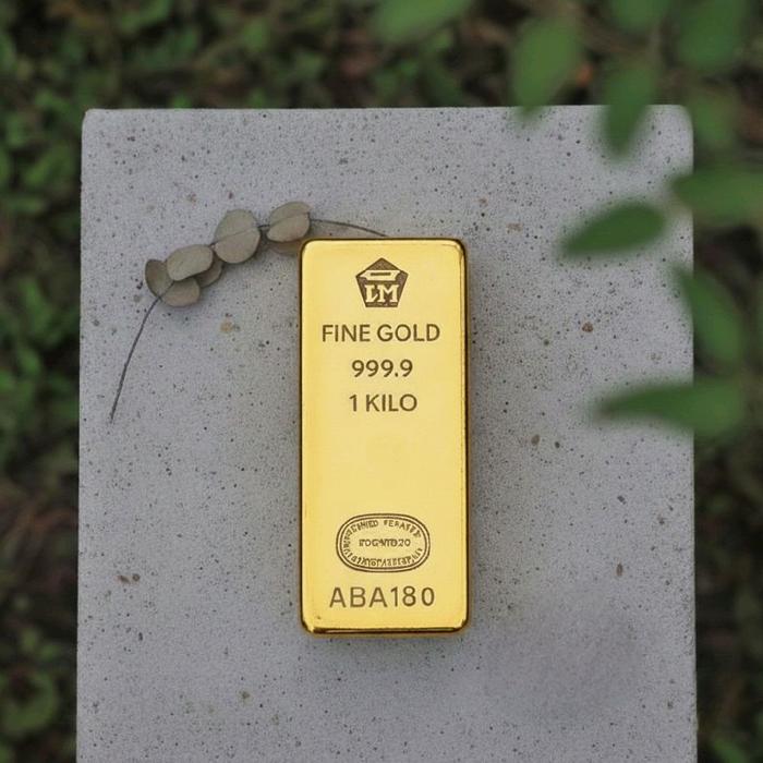 [ETC-014] REPLIKA LOGAM MULIA FINE GOLD 999.9 EMAS BATANGAN 1 KG BAHAN KUNINGAN